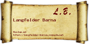 Langfelder Barna névjegykártya